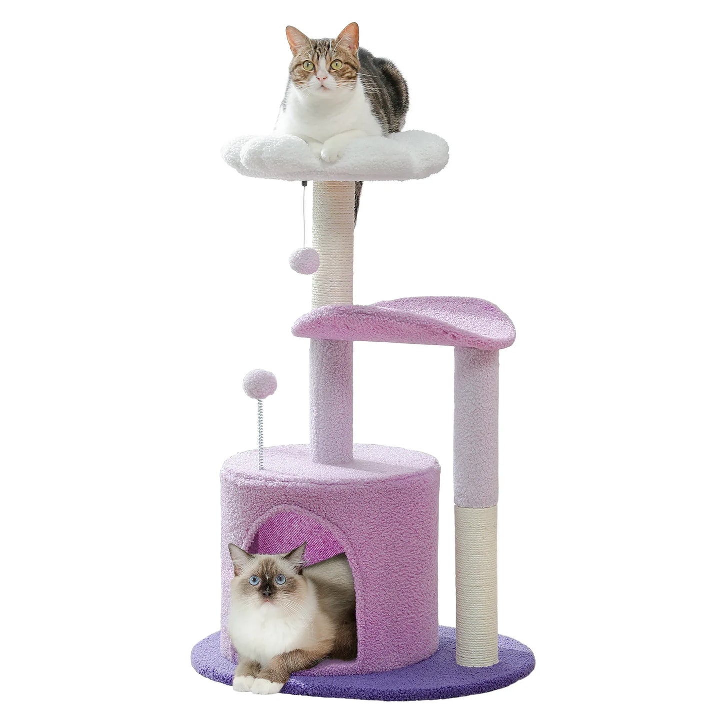 Fluffy Blossom Cat Tree – Soft Tower & Scratching Post