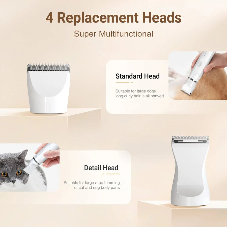 PETZO 4-IN-1 GROOMING CLIPPER – PERFECT GROOMING WITH 4 BLADES