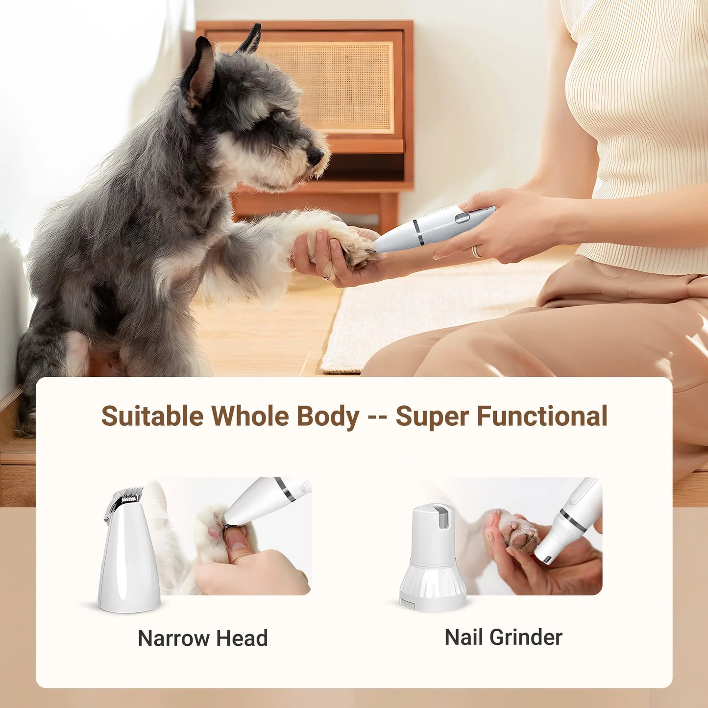 PETZO 4-IN-1 GROOMING CLIPPER – PERFECT GROOMING WITH 4 BLADES