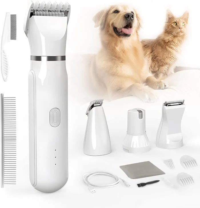 PETZO 4-IN-1 GROOMING CLIPPER – PERFECT GROOMING WITH 4 BLADES