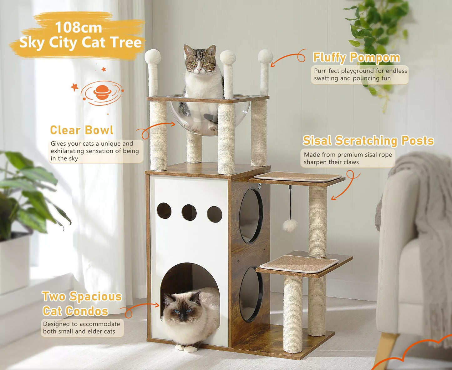 Pеtzo Cat Tree – Stylish and Durable Cat Tower with Condos and Scratching Posts